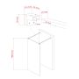 Parete doccia 80 CM in vetro trasparente 8mm mod. Walk in Free H198