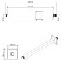 Braccio doccia in ottone a soffitto lungo 35 cm mod. Beta