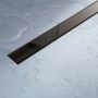 Canalina di scarico doccia in acciaio inox con cover vetro nero 110 cm mod. Glass