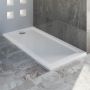Piatto Doccia Slim 80x140x4 cm Rettangolare Acrilico Bordato Bianco Lucido mod. Flower