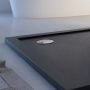 Piatto Doccia Slim 70x70x4 cm Quadrato Acrilico Bordato Antracite Effetto Pietra mod. Flower