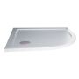Piatto Doccia Slim 80x80x4 cm Semicircolare Acrilico Bordato Bianco Effetto Pietra mod. Flower