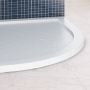 Piatto Doccia Slim 80x80x4 cm Semicircolare Acrilico Bordato Bianco Effetto Pietra mod. Flower