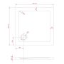 Piatto Doccia Slim 75x75x4 cm Quadrato Acrilico Bordato Bianco Effetto Pietra mod. Flower