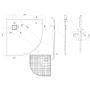 Piatto Doccia 90x90x2,6 CM Semicircolare Bianco Effetto Pietra mod. Blend