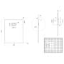 Piatto Doccia 80x100x2,6 CM Rettangolare Tortora Effetto Pietra mod. Blend