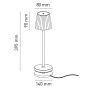 Lampada da tavolo led ricaricabile IP54 colore carta da zucchero mod. Emma