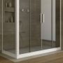 Box Doccia 70x140 CM H 200 Vetro Trasparente Profilo Bianco mod. Star 2 Ante