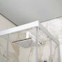 Box Doccia 3 Lati in PVC 75x100 CM H 200 Vetro Trasparente Profilo Bianco mod. Lite