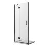 Porta Doccia 75CM H190 Vetro Trasparente mod. Flip Black Anta + Profilo