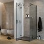 Box Doccia 80x90 CM H190 Trasparente con mod. Flip Black Anta + Fisso