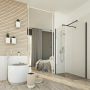 Box doccia Parete 90x180 CM 198 CM in vetro trasparente 8 MM mod. Walk in Black Corner