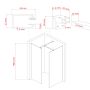 Box doccia Parete 90x180 CM 198 CM in vetro trasparente 8 MM mod. Walk in Black Corner