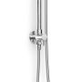 Saliscendi Doccia con soffione e doccetta Satinata in Acciaio inox e ottone spazzolato Mod. Zeus satin