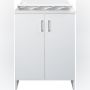 Lavatoio con mobile in nobilitato idrofugo W100 spessore 18 mm colore bianco 50x60 cm mod.