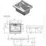 Lavatoio con mobile in nobilitato idrofugo W100 spessore 18 mm colore bianco 50x60 cm mod.