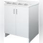 Lavatoio con mobile in nobilitato idrofugo W100 spessore 18 mm colore bianco 50x60 cm mod.