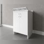 Lavatoio con mobile in nobilitato idrofugo W100 spessore 18 mm colore bianco 50x60 cm mod.
