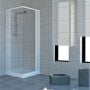 Box doccia 80x80 in PVC mod. Acquario con apertura centrale