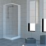 Box doccia 90x100 in PVC mod. Acquario con apertura centrale