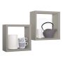 Mensole a cubo da parete Set di 2 pz componibile colore Marrone talpa mod. Ginevra