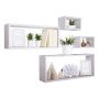 Mensole rettangolari da parete componibili Set di 4 colore Rovere imperiale mod. Merlino