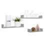 Mensole da Parete Set di 3 pz colore Grigio sasso mod. Calamita