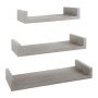 Mensole da Parete Set di 3 pz colore Rovere grigio mod. Calamita Maxi