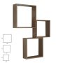 Mensole a cubo da parete set di 3 pz componibile colore Rovere tabacco mod. InCubo Slim