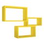 Mensole da parete rettangolari set di 3 pz componibile colore Giallo mod. Trittico