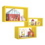 Mensole da parete rettangolari set di 3 pz componibile colore Giallo mod. Trittico