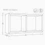 Mensola da parete 2 scomparti colore Rovere grigio 70x30 cm mod. Morgana Maxi