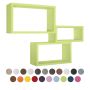 Mensole da parete rettangolari set di 3 pz componibile vari colori mod. Trittico