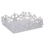 Portatovaglioli natalizio Fiocchi di neve in metallo bianco 16,5x16,5 5 cm