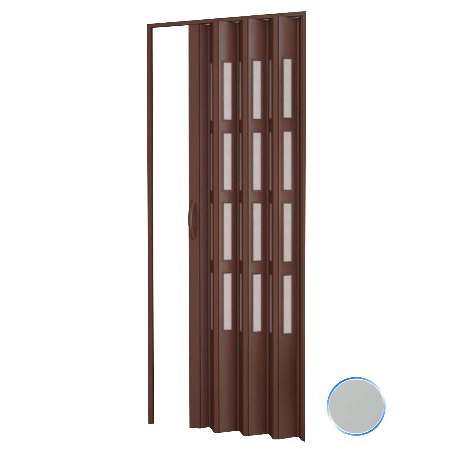 Image of Porta a soffietto da interno in kit con vetri in PVC Grigia 82x210 cm mod. Sonia
